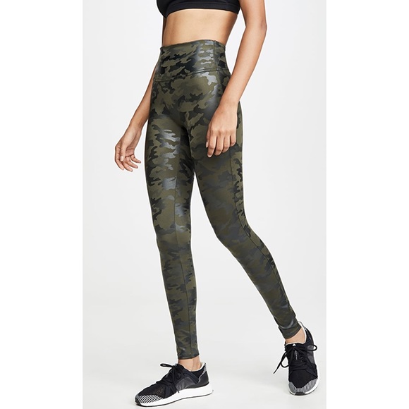 Spanx Faux Leather Green Camo Leggings - Picture 2 of 8